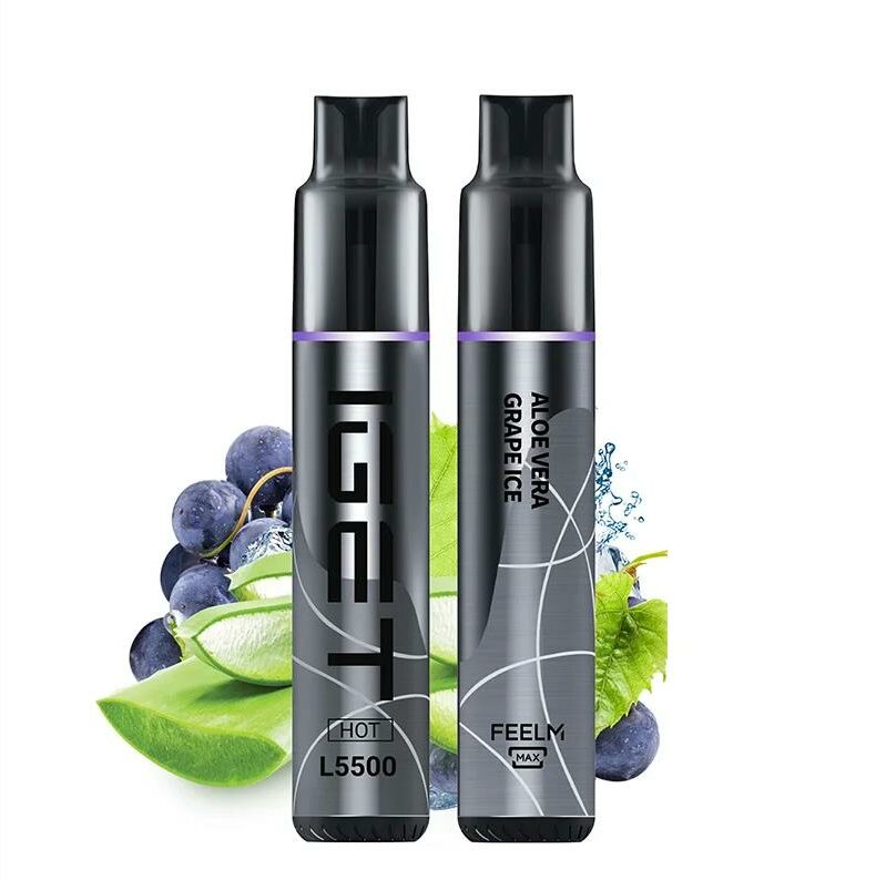 IGET vape ice flavor effect, cooling vape sensation, frosty vape experience, vape with ice cubes and fruit - Buy IGET Nicotine Vapes - Aloe Vera Grape Ice Online – Smokes Canada