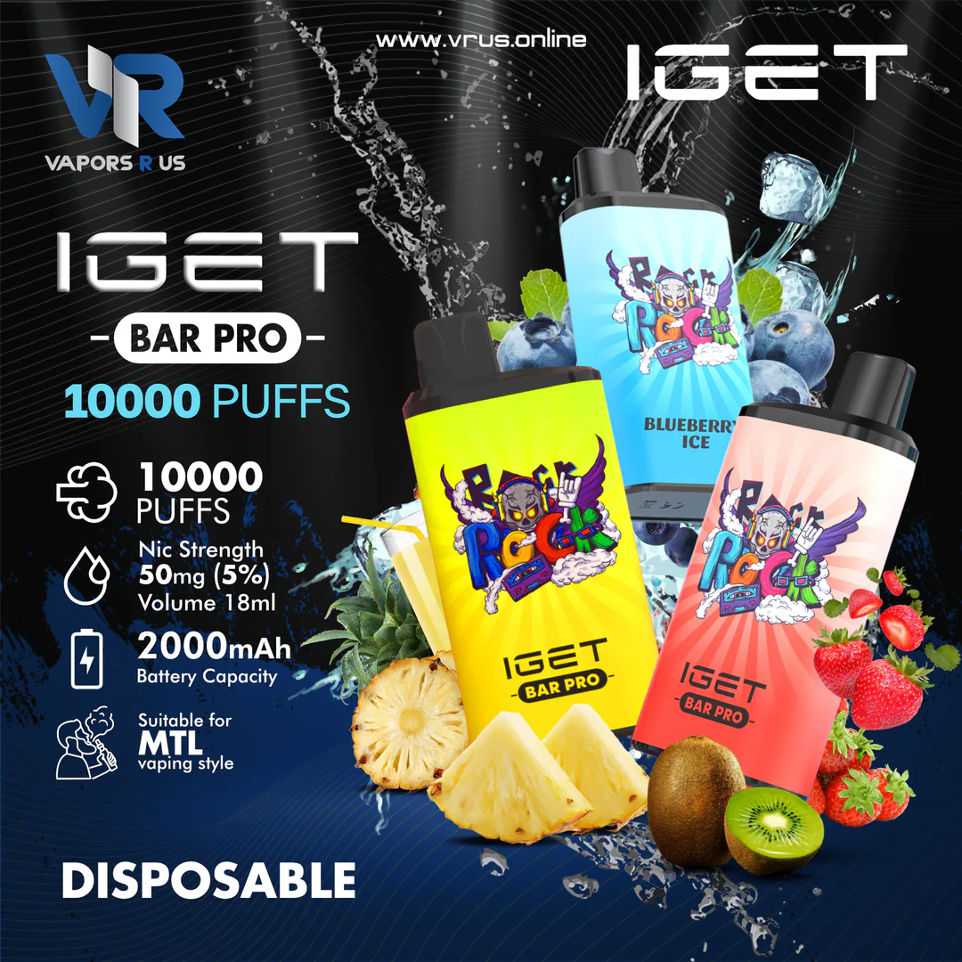 IGET Bar Pro premium feel in hand, grippy texture vape device, hand holding luxury disposable vape - IGET - BAR PRO Disposable Pod Device 10000 PUFFS (50mg 5%)