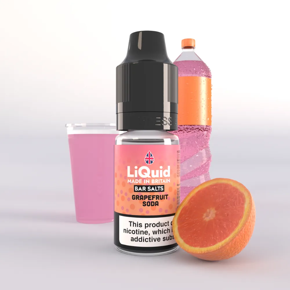 Grapefruit soda vape flavour, zesty pink grapefruit vape, citrus fizzy drink vape, refreshing grapefruit e-liquid