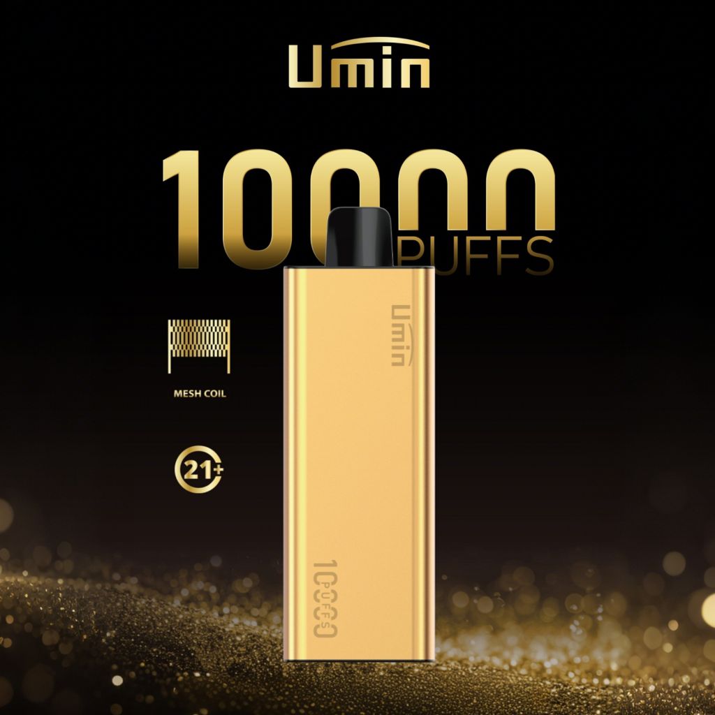 UMIN Slick Plus 10000 in hand, ergonomic vape design, pocketable disposable vape, rounded rectangle vape - UMIN SLICK PLUS 10000 Disposable Vape